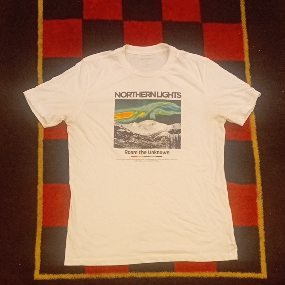 White Northern Lights Graphic T-Shirt
